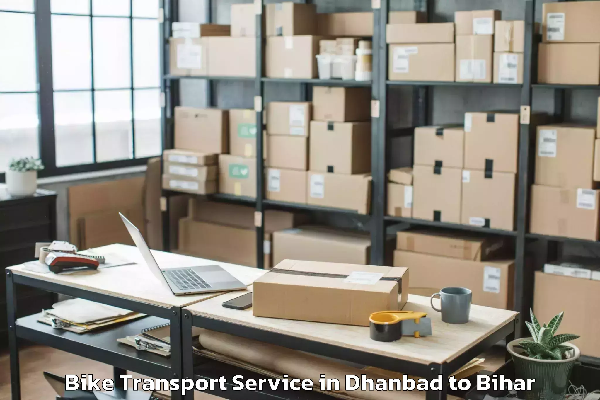 Book Dhanbad to Patahi Bike Transport Online